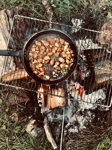 summerville black frying pan on focus photography wood